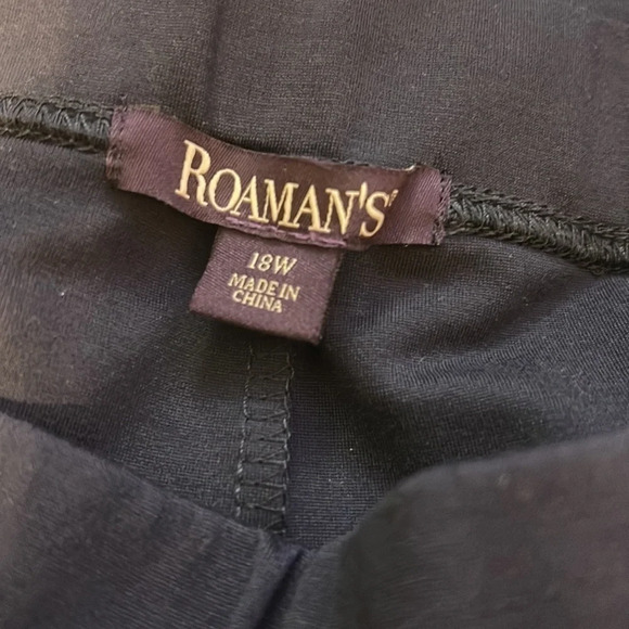 Roamans Blue Stretch Pants Plus Size 18W Pull On Casual Comfort Solid Pattern - Picture 5 of 5